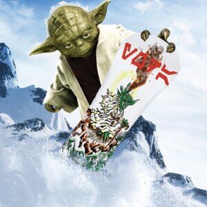 Yoda Surfing Poster